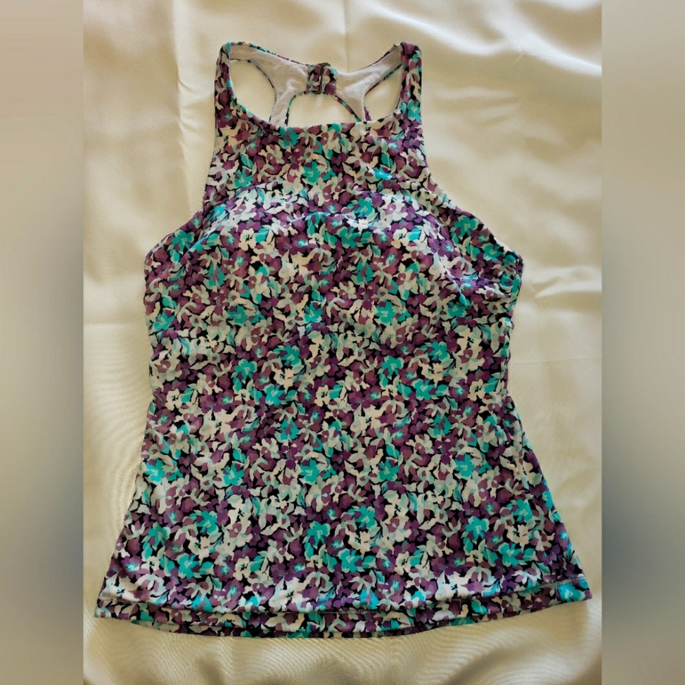 GUC Athleta 36B/C Maldives Bra Cup Tankini Top Floral